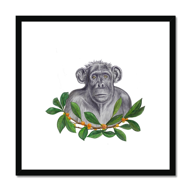 Chimp and Figs Framed & Mounted Print