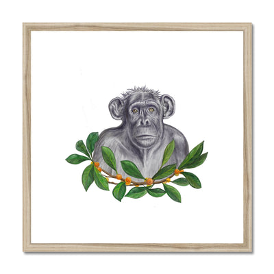 Chimp and Figs Framed & Mounted Print