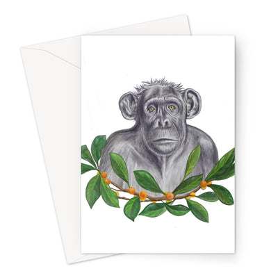 Chimp and Figs Greeting Card