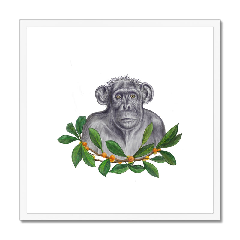 Chimp and Figs Framed & Mounted Print