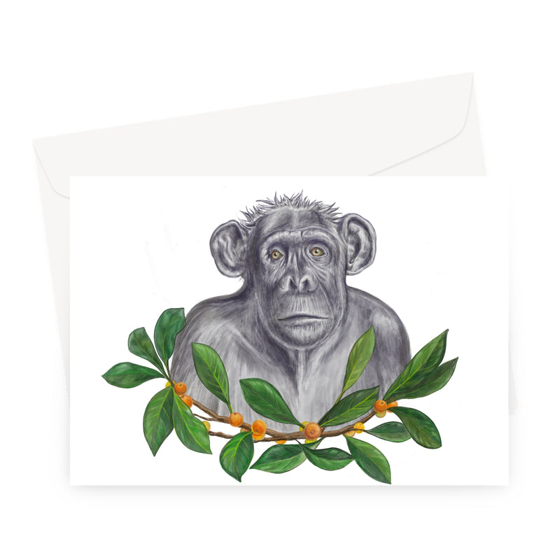 Chimp and Figs Greeting Card