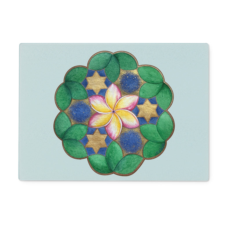 Circling Aloha Glass Chopping Board