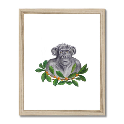 Chimp and Figs Framed & Mounted Print