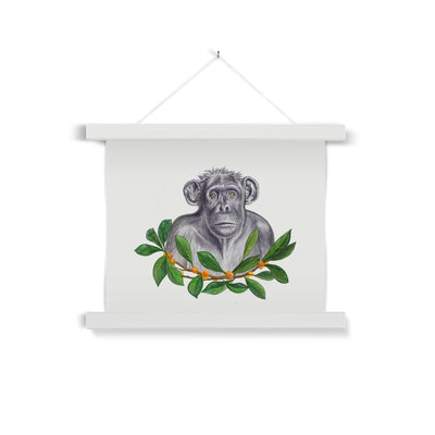 Chimp and Figs Fine Art Print with Hanger