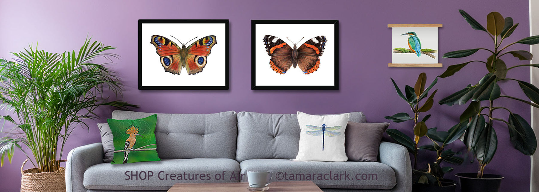 Shop bird, butterfly, dragonfly illustrations by Tamara Clark. Prints, home goods, apparel, tech and high quality art gifts for nature lovers.