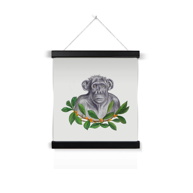 Chimp and Figs Fine Art Print with Hanger