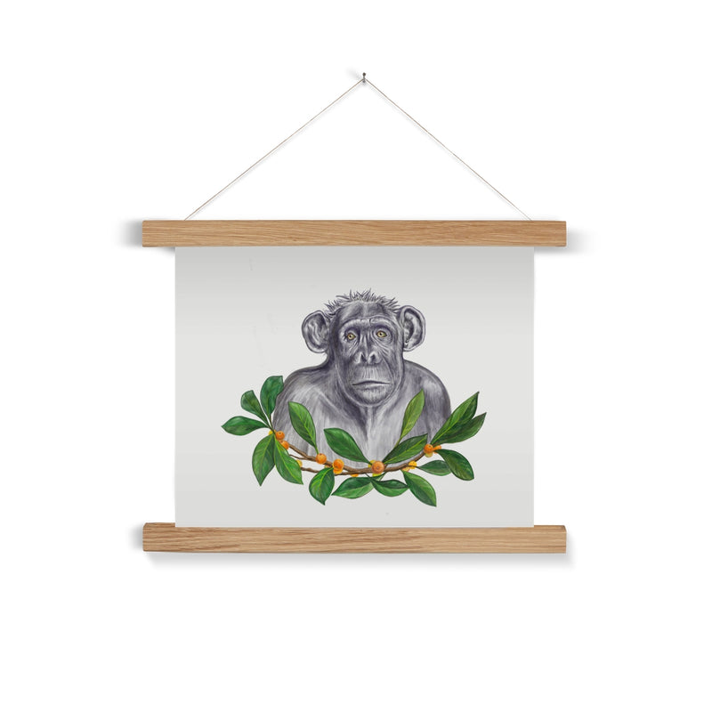 Chimp and Figs Fine Art Print with Hanger