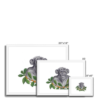 Chimp and Figs Framed & Mounted Print