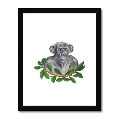 Chimp and Figs Framed & Mounted Print