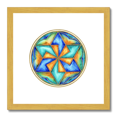 Star Mandala Antique Framed Print