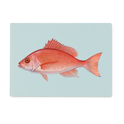 Red Snapper Glass Chopping Board