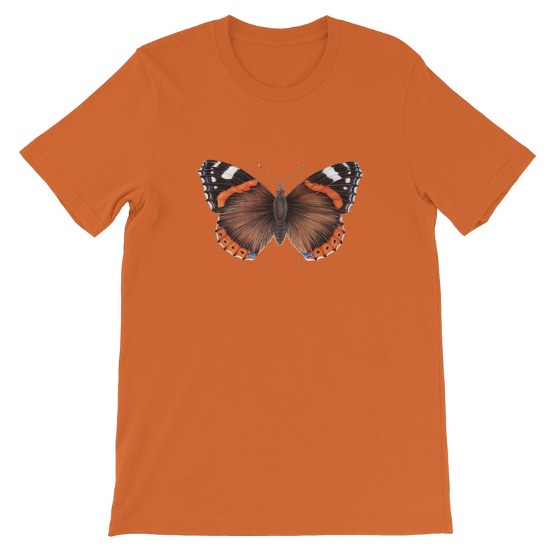 Red Admiral Butterfly Unisex Short Sleeve T-Shirt