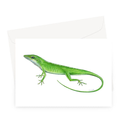 Green Anole Lizard Greeting Card