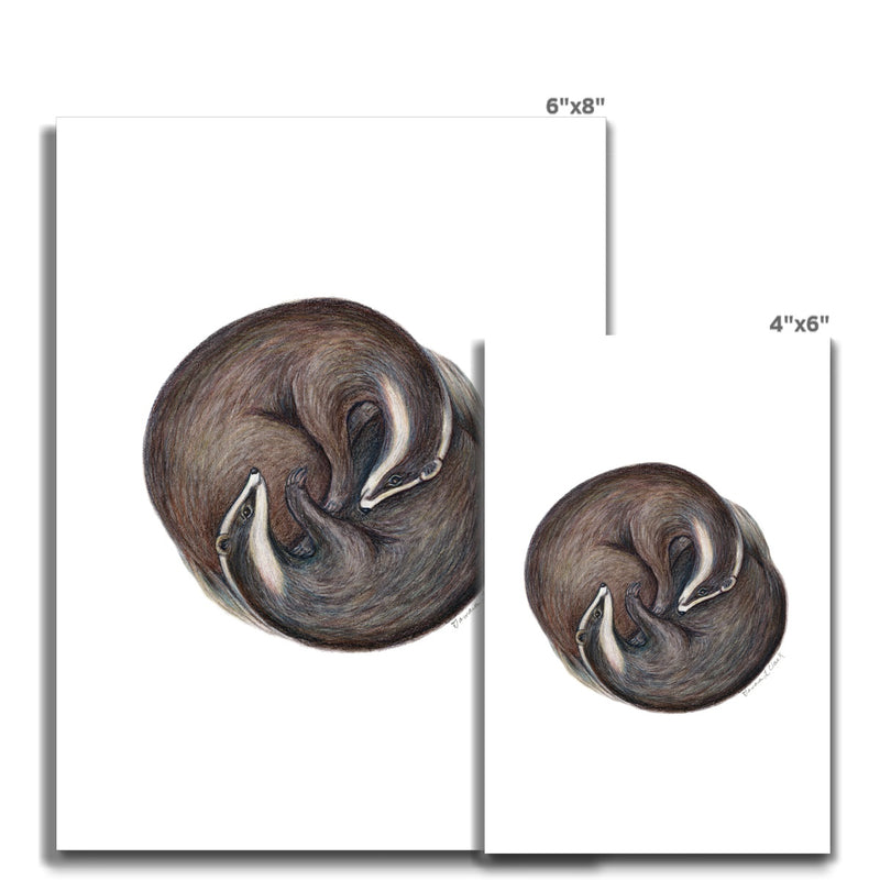 Yin Yang Badgers Hahnemühle German Etching Print