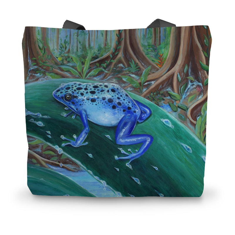 Blue Poison Dart Frog Canvas Tote Bag