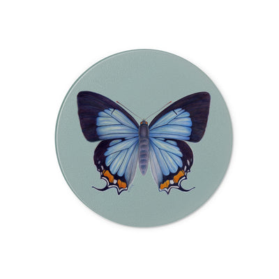 Imperial Blue Butterfly Glass Chopping Board