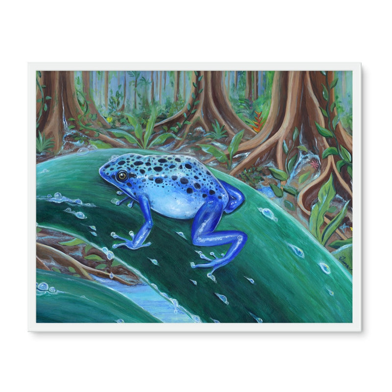 Blue Poison Dart Frog Framed Photo Tile