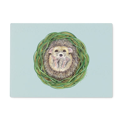 Hedgehog  Glass Chopping Board