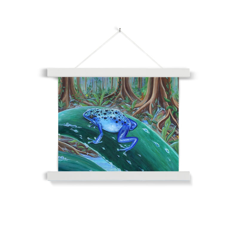 Blue Poison Dart Frog Fine Art Print with Hanger