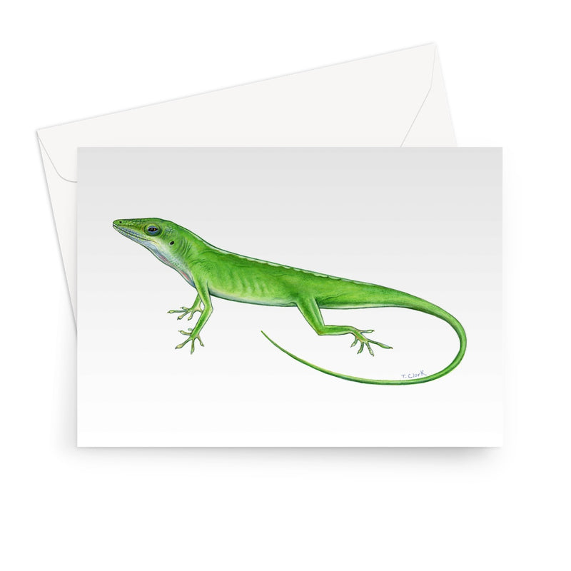 Green Anole Lizard Greeting Card