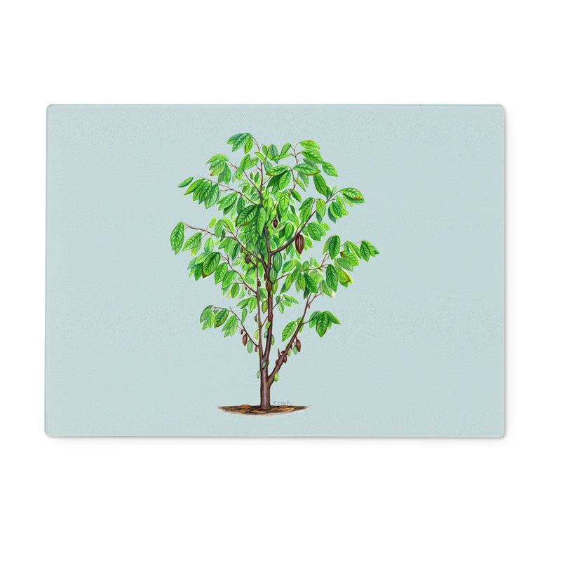 Cacao Tree Glass Chopping Board