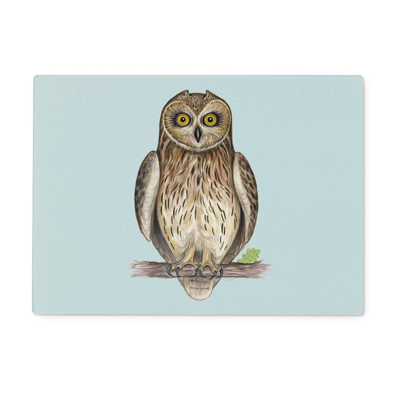 Short-eared Owl Glass Chopping Board