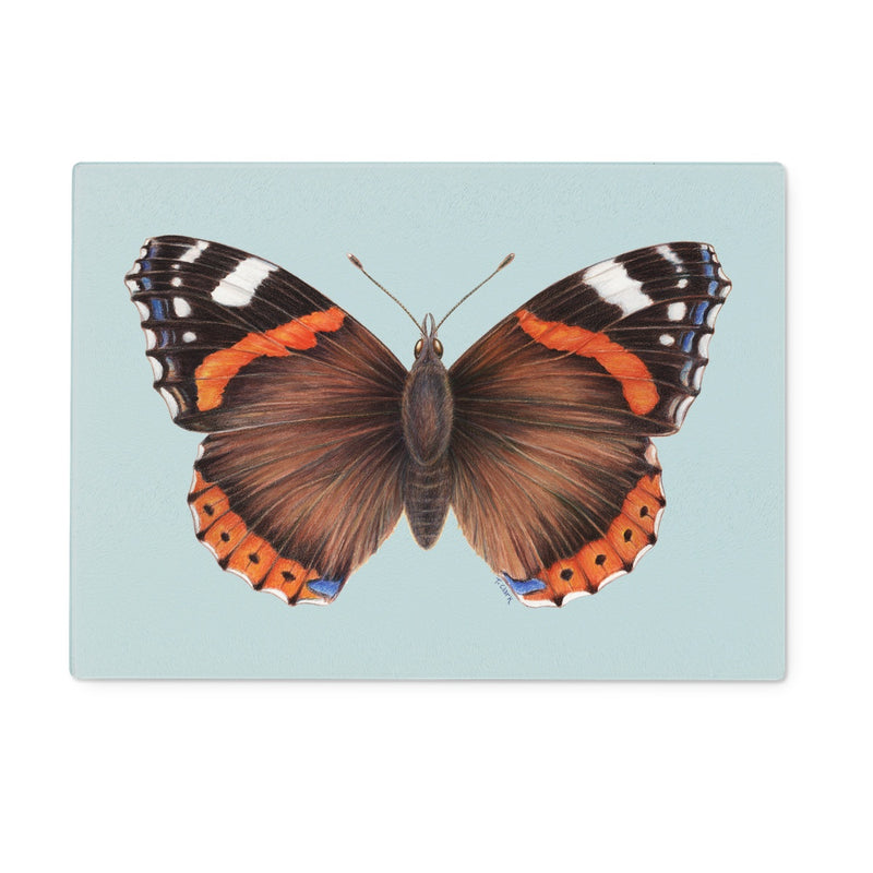 Red Admiral Butterfly Glass Chopping Board