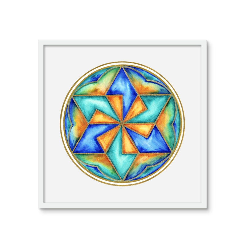 Star Mandala Framed Photo Tile