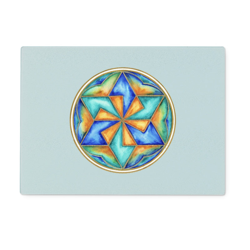 Star Mandala Glass Chopping Board