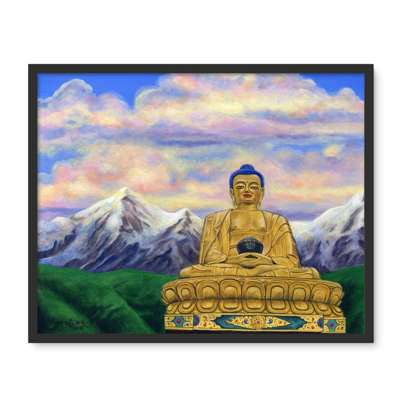 Golden Buddha Framed Photo Tile