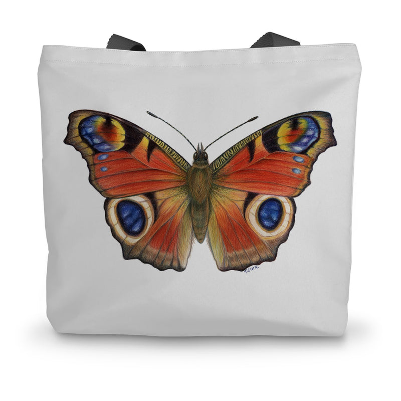 Peacock Butterfly Canvas Tote Bag