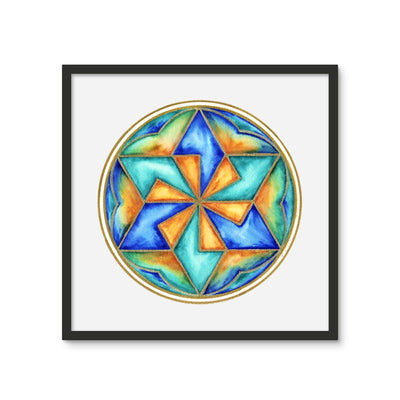 Star Mandala Framed Photo Tile