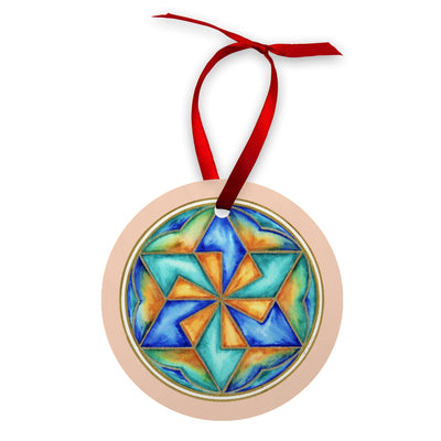 Star Mandala Wood Ornament
