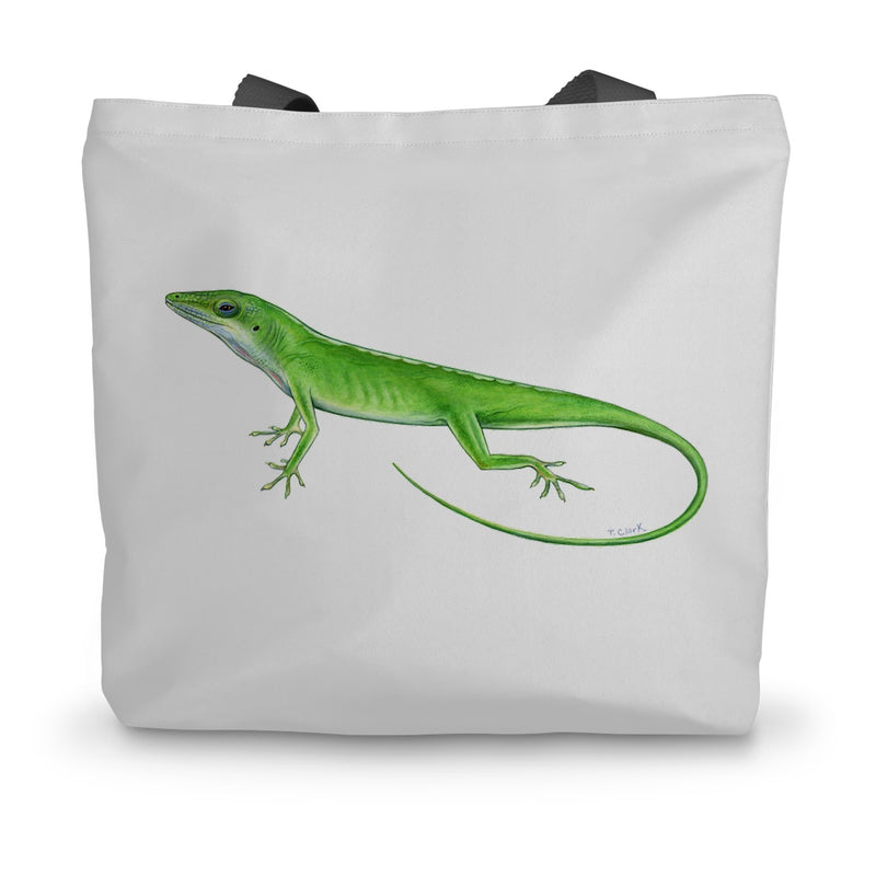 Green Anole Lizard Canvas Tote Bag