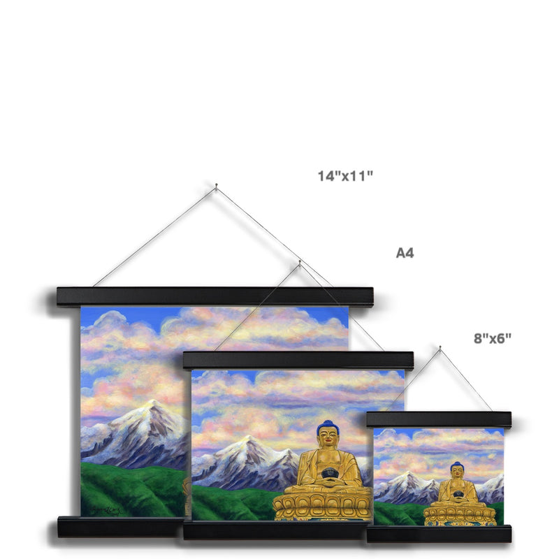 Golden Buddha Fine Art Print with Hanger