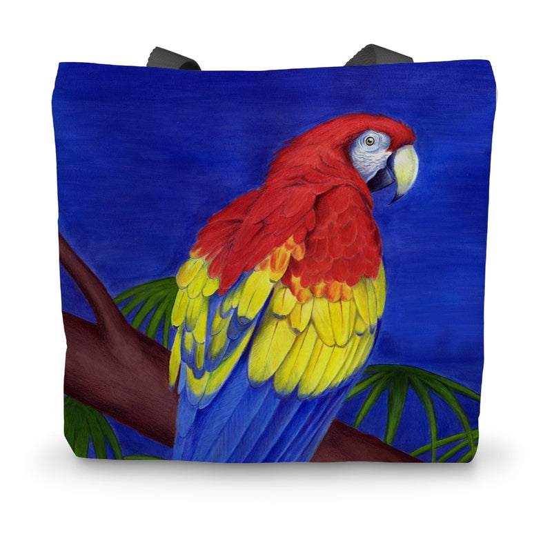 Scarlet Red Macaw Canvas Tote Bag