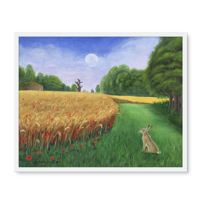 Hare's Path to the Moon Framed Photo Tile