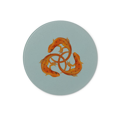 Red Spotted Newt Glass Chopping Board