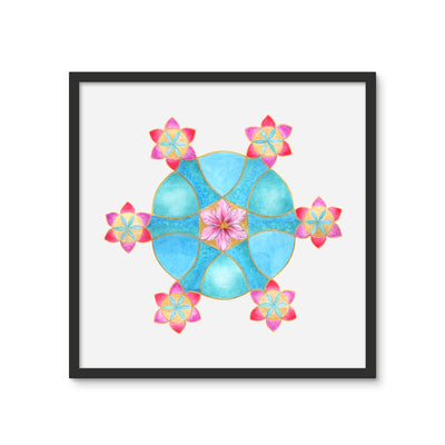 Spinning Sixes & Clematis  Framed Photo Tile