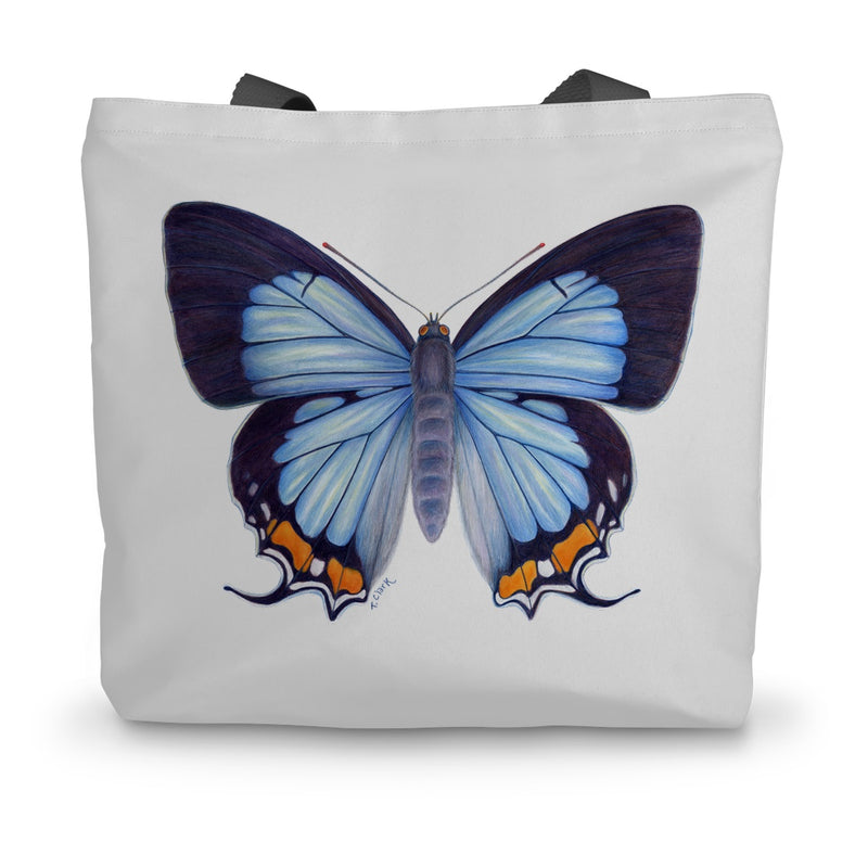 Imperial Blue Butterfly Canvas Tote Bag
