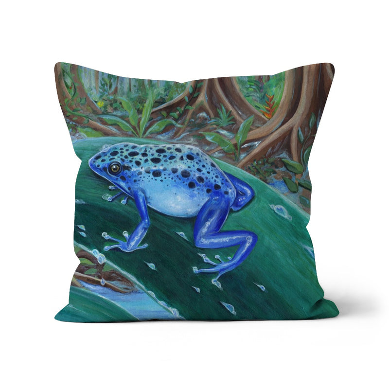 Blue Poison Dart Frog Cushion