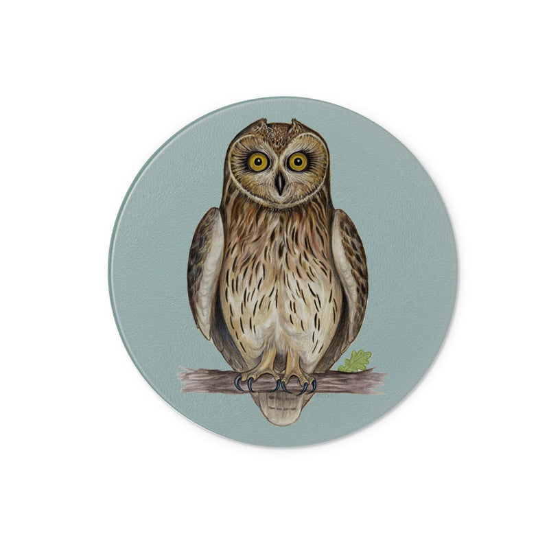 Short-eared Owl Glass Chopping Board