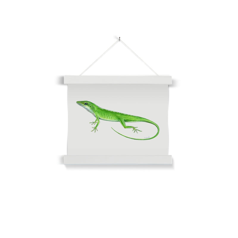 Green Anole Lizard Fine Art Print with Hanger
