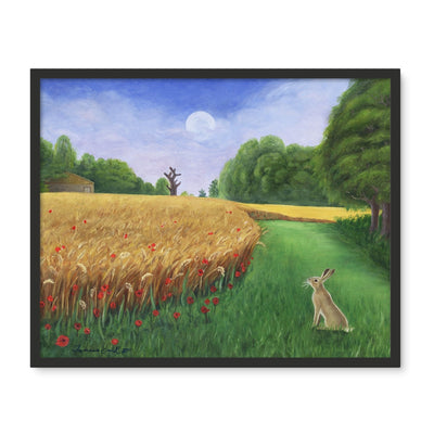 Hare's Path to the Moon Framed Photo Tile